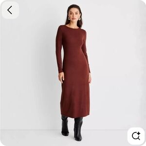 Long Sleeve Brown Dress